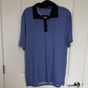 Navy Blue Polka Dot Polo Shirt